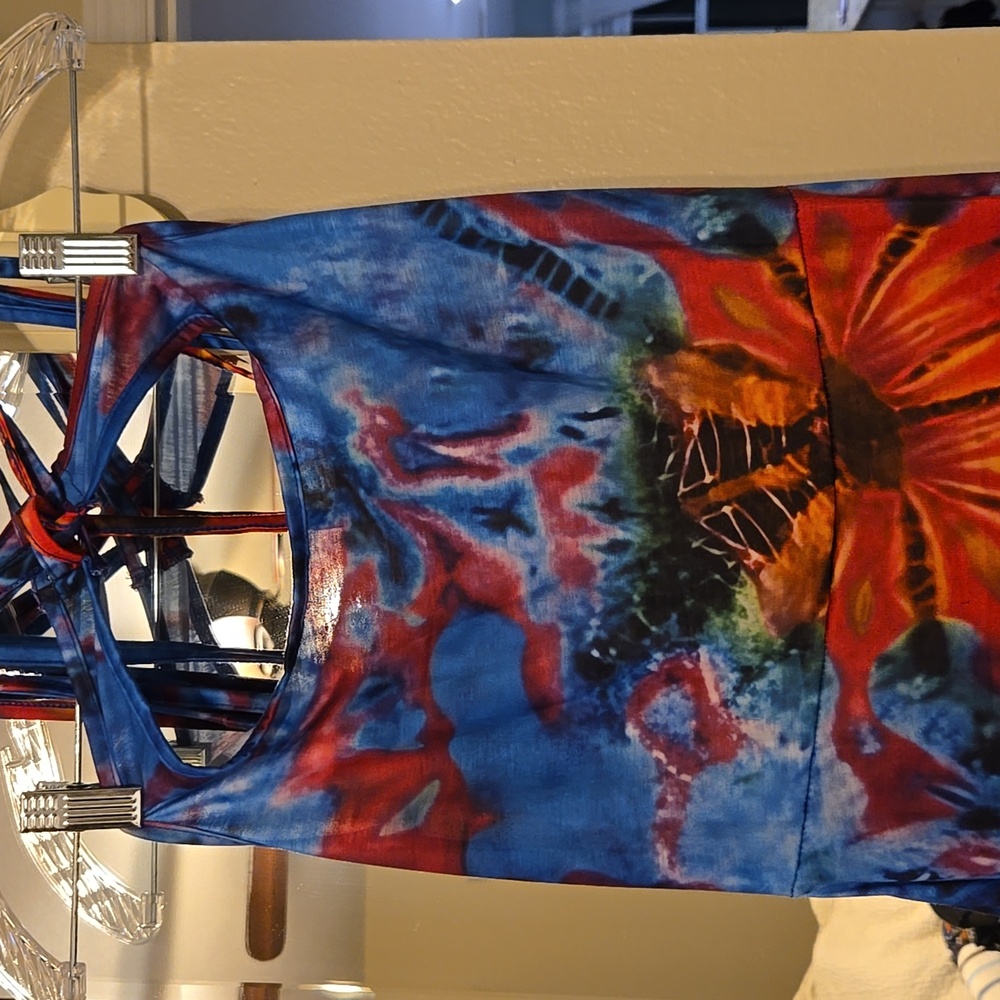 Colorful Abstract Halter Dress